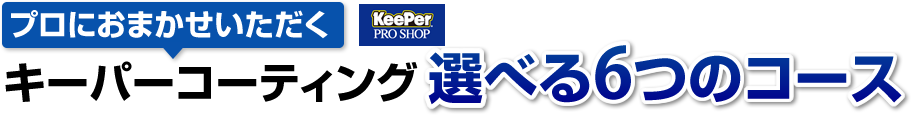 プロにおまかせいただくキーパーコーティング 選べる6つのコース